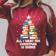 All I Want For Christmas Is Books Xmas Book Reader Reading Raglan Sleeve Sweatshirt Heather Dust