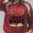 Wild About Books Booklover & Bibliophile Raglan Sleeve Sweatshirt Heather Dust