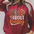 Wild About Reading Book Animal Children's Book Lover Teacher Raglan Sleeve Sweatshirt Heather Dust