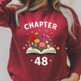 Women's Chapter 48 Years Old 48th Birthday Celebration Floral Book Raglan Sleeve Sweatshirt Heather Dust