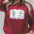 Women's Good Place Right Now In My Book Of Course Not Mentally Raglan Sleeve Sweatshirt Heather Dust