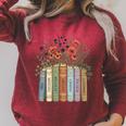 Women's Juneteenth 1865 Freedom Books Botanical Wildflower Graphic Raglan Sleeve Sweatshirt Heather Dust