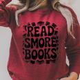Women's Read Smore Books Camping Reading Raglan Sleeve Sweatshirt Heather Dust