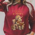 Women's Unearth a Story Triceratops Dinosaur Reading Books Dino Raglan Sleeve Sweatshirt Heather Dust Women's Unearth a Story Triceratops Dinosaur Reading Books Dino Raglan Sleeve Sweatshirt Heather Dust