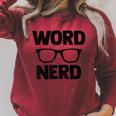 Word Nerd Book Reading Book Worm Raglan Sleeve Sweatshirt Heather Dust