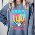 100 Days Of School Kids Baseball Drip 100th Day Of School Comfort Colors Sweatshirt Denim