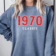 55 Year Old 1970 Classic Baseball Fan 55th Birthday Comfort Colors Sweatshirt Denim