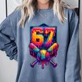 67 Meme Trendy Baseball Number 67 Player Six Seven Comfort Colors Sweatshirt Denim