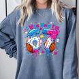 7th Birthday I Was 6 Now I'm 7 Baseball Ice Cream Drip Comfort Colors Sweatshirt Denim