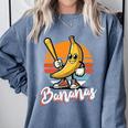 Bananas Baseball Sunset Retro Fruit Sports Boys Kids Men Premium Tri-Blend Comfort Colors Sweatshirt Denim Bananas Baseball Sunset Retro Fruit Sports Boys Kids Men Premium Tri-Blend Comfort Colors Sweatshirt Denim