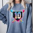Baseball 10 Year Old Boy Ice Cream Drip 10th Birthday Player Comfort Colors Sweatshirt Denim Baseball 10 Year Old Boy Ice Cream Drip 10th Birthday Player Comfort Colors Sweatshirt Denim