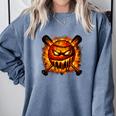 Baseball Drip Angry Lava Slime Ball Graphic Comfort Colors Sweatshirt Denim