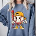 Baseball Drip Baseball Life Style 101 Apparel Youth Comfort Colors Sweatshirt Denim