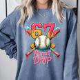 Baseball Drip Number 67 Player Sport For Men Women Kids Comfort Colors Sweatshirt Denim Baseball Drip Number 67 Player Sport For Men Women Kids Comfort Colors Sweatshirt Denim