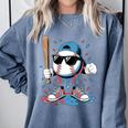 Baseball Lifestyle Apparel Youth Baseball Ice Cream Drip Comfort Colors Sweatshirt Denim