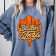 Baseball Lifestyle Home Plate Orange Ice Cream Drip Men Boys Comfort Colors Sweatshirt Denim Baseball Lifestyle Home Plate Orange Ice Cream Drip Men Boys Comfort Colors Sweatshirt Denim
