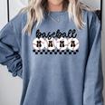 Baseball Mama Retro Groovy Baseball Mom Mother Game Day Comfort Colors Sweatshirt Denim