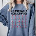 Baseball Mom Alphabet Comfort Colors Sweatshirt Denim