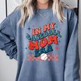 In My Baseball Mom Era Groovy Mom Baseball Mama Mother's Day Comfort Colors Sweatshirt Denim