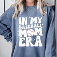 In My Baseball Mom Era Groovy Retro Comfort Colors Sweatshirt Denim