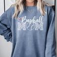 Baseball Mom Leopard Game Day Comfort Colors Sweatshirt Denim