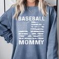 Baseball Mommy Mom USA Flag 4th Of July Comfort Colors Sweatshirt Denim Baseball Mommy Mom USA Flag 4th Of July Comfort Colors Sweatshirt Denim