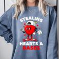 Boys Valentines Baseball Drip Icecream Stealing Hearts Kids Comfort Colors Sweatshirt Denim Boys Valentines Baseball Drip Icecream Stealing Hearts Kids Comfort Colors Sweatshirt Denim