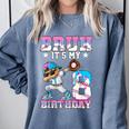 Bruh It's My 8th Birthday Baseball Ice Cream Drip 8 Year Old Comfort Colors Sweatshirt Denim