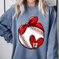 Custom Baseball Mom Number 12 Heart For Mom Mommy Comfort Colors Sweatshirt Denim Custom Baseball Mom Number 12 Heart For Mom Mommy Comfort Colors Sweatshirt Denim