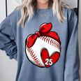 Custom Baseball Mom Number 25 Heart For Mom Mommy Comfort Colors Sweatshirt Denim