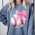 Cute Coquette Baseball Pink Bow Player & Fan Girls Comfort Colors Sweatshirt Denim Cute Coquette Baseball Pink Bow Player & Fan Girls Comfort Colors Sweatshirt Denim