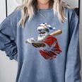 Dominican Republic Santa Christmas Baseball Beisbol Comfort Colors Sweatshirt Denim