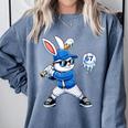 Dripping Drip Baseball Rabbit Bunny Easter Men Boy Kid Comfort Colors Sweatshirt Denim Dripping Drip Baseball Rabbit Bunny Easter Men Boy Kid Comfort Colors Sweatshirt Denim