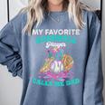 My Favorite Baseball Player Calls Me Dad Ice Cream Drip Comfort Colors Sweatshirt Denim