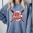Hits 'n Giggles Baseball Player Women Baseball Mom Mother Comfort Colors Sweatshirt Denim Hits 'n Giggles Baseball Player Women Baseball Mom Mother Comfort Colors Sweatshirt Denim