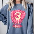 Ice Cream Baseball Glove 3rd Birthday Edition Comfort Colors Sweatshirt Denim