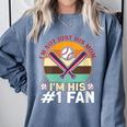 I'm Not Just His Mom Baseball Moms Baseball Mothers Comfort Colors Sweatshirt Denim