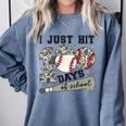 I Just Hit 100 Days Of School Teacher Baseball Boys Kids Comfort Colors Sweatshirt Denim