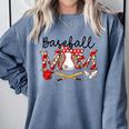 Leopard Baseball Mom Game Day Vibes Mother's Day Comfort Colors Sweatshirt Denim