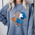 Lucy Van Pelt Baseball Catch Comfort Colors Sweatshirt Denim