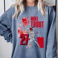 Mike Trout Los Angeles A MLB Baseball Players MLBMTR304N Comfort Colors Sweatshirt Denim