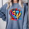 Number 67 Baseball Glove Ice Cream Drip Six Seven Meme Comfort Colors Sweatshirt Denim Number 67 Baseball Glove Ice Cream Drip Six Seven Meme Comfort Colors Sweatshirt Denim