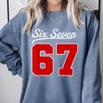 Number 67 Numbered Six Seven Baseball Jersey Style Team 67 Comfort Colors Sweatshirt Denim Number 67 Numbered Six Seven Baseball Jersey Style Team 67 Comfort Colors Sweatshirt Denim