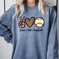Peace Love Baseball Mom Leopard Print Cheetah Pattern Comfort Colors Sweatshirt Denim Peace Love Baseball Mom Leopard Print Cheetah Pattern Comfort Colors Sweatshirt Denim