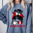 Peru Baseball Mom Messy Bun Comfort Colors Sweatshirt Denim Peru Baseball Mom Messy Bun Comfort Colors Sweatshirt Denim