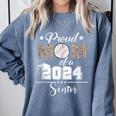 Proud Mom Of a 2024 Senior Class Of 2024 Baseball Mom Comfort Colors Sweatshirt Denim