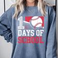 Retro 100 Days Of School Baseball Teacher Student 100 Days Comfort Colors Sweatshirt Denim Retro 100 Days Of School Baseball Teacher Student 100 Days Comfort Colors Sweatshirt Denim