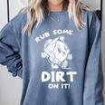 Rub Some Dirt On It Cute Girls Retro Baseball Mom Softball Comfort Colors Sweatshirt Denim