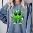 Shamrocks Playing Baseball St Patricks Day 6 7 Meme Men Boys Comfort Colors Sweatshirt Denim