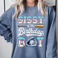Sissy Of The Birthday Boy Baseball Ice Cream Drip Matching Comfort Colors Sweatshirt Denim